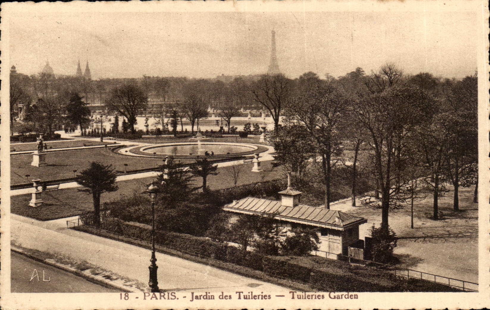 Paris CPA Jardin des Tuileries (Tour Eiffel)