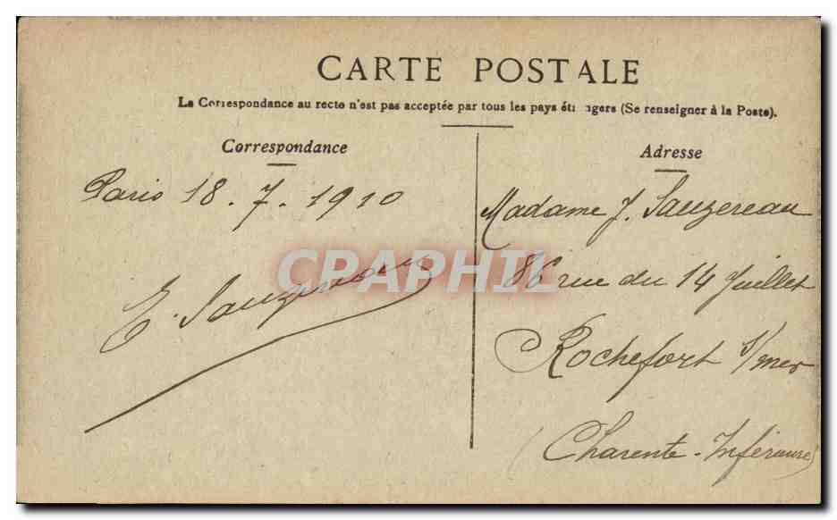 Paris - 10 - Porte Saint Denis - - CPA  — Verso