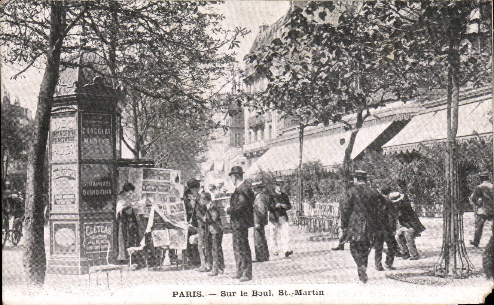 Paris - 10 - Sur le Boulevard St Martin - IIlustration - Kiosque - CPA 