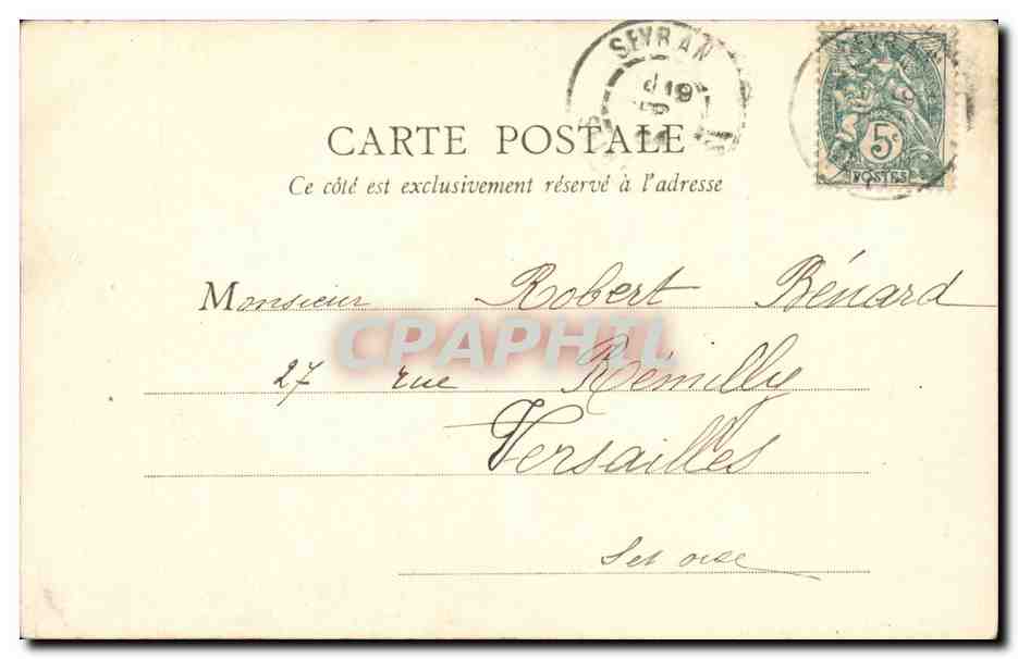 Paris - Statue de Lafayette - CPA  — Verso
