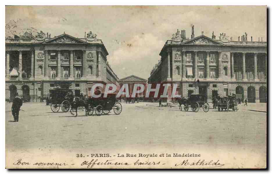 Paris - 8 - La Rue Royale et la Madeleine - CPA 