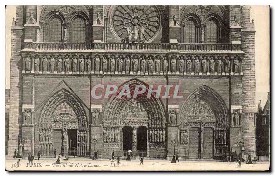 Paris - 4 - Portail de Notre Dame - CPA 