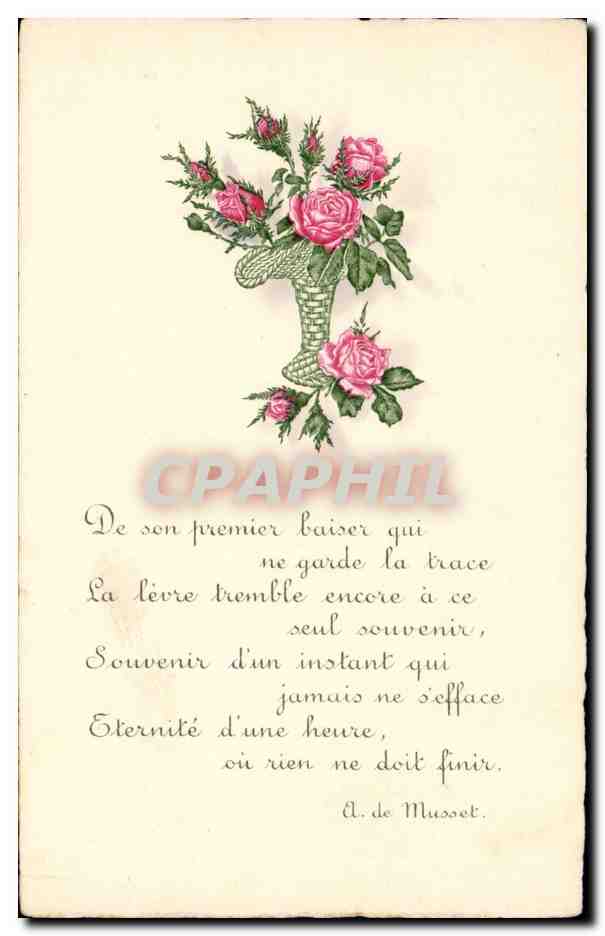 Fleurs - Flowers - Little bouquet of roses - CPA 