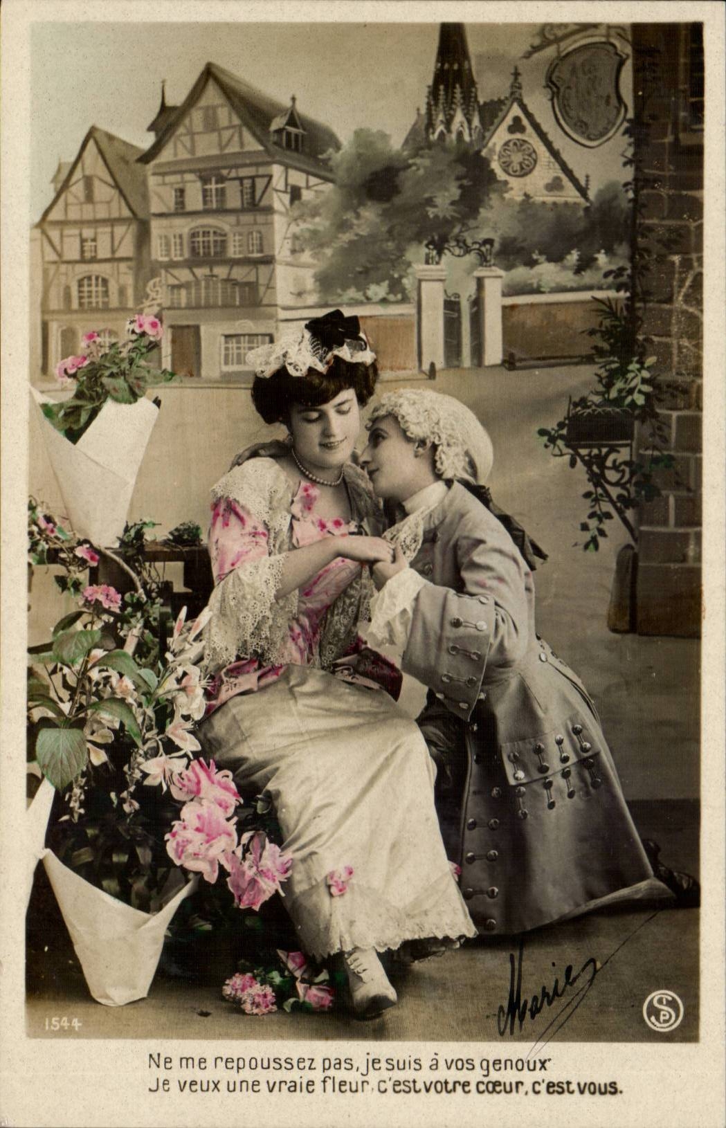 Fantaisie - Couple in elegant clothing - CPA 