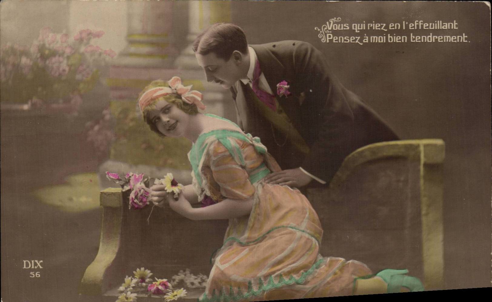 Fantaisie - Couple - surprised woman - Dix - CPA 