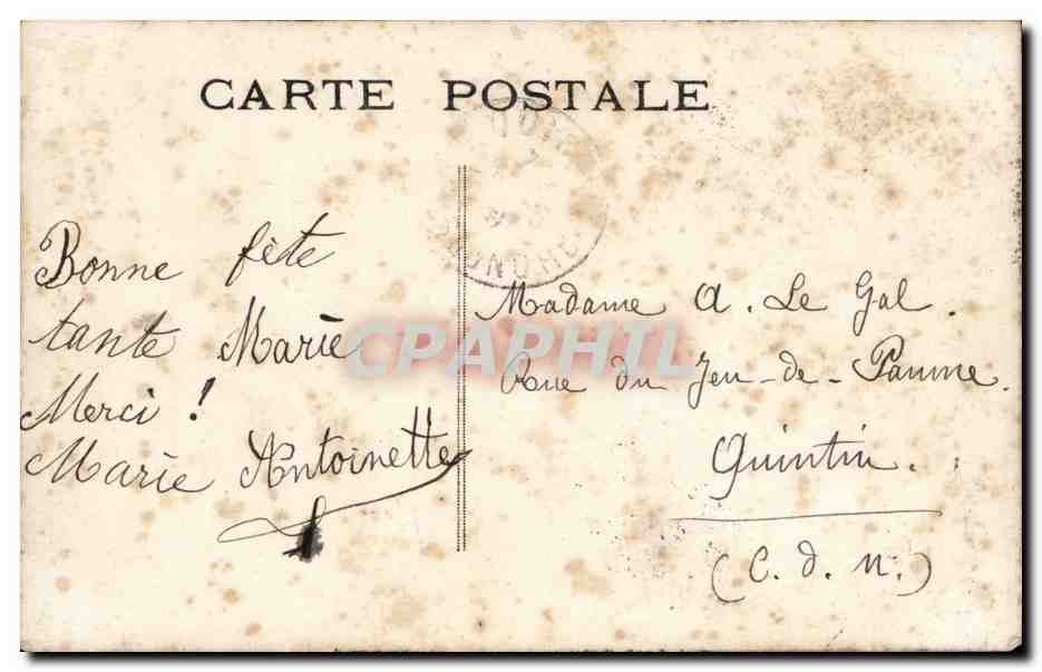 Mujer en vestido rosa sosteniendo un ramo — Feliz cumpleaños 1909 — editor desconocido, n° 28 — Reverso