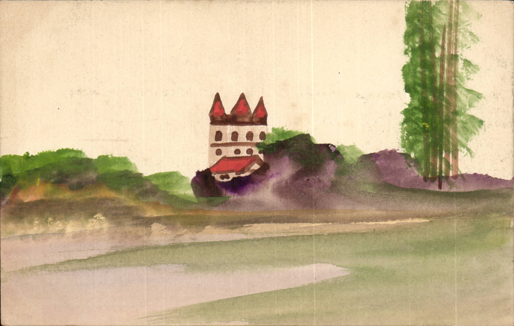 Arts - Tableau - Simplistic Castle - CPA 
