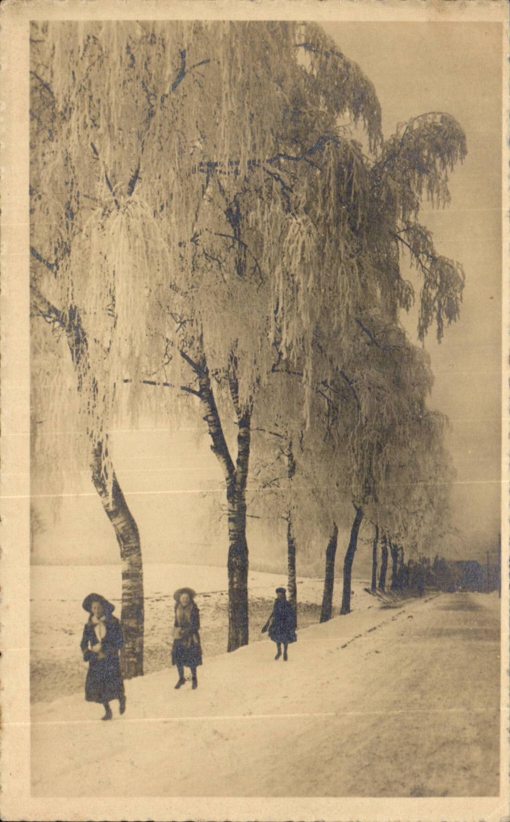 CPA Fantaisie Paysage d'hiver Suisse