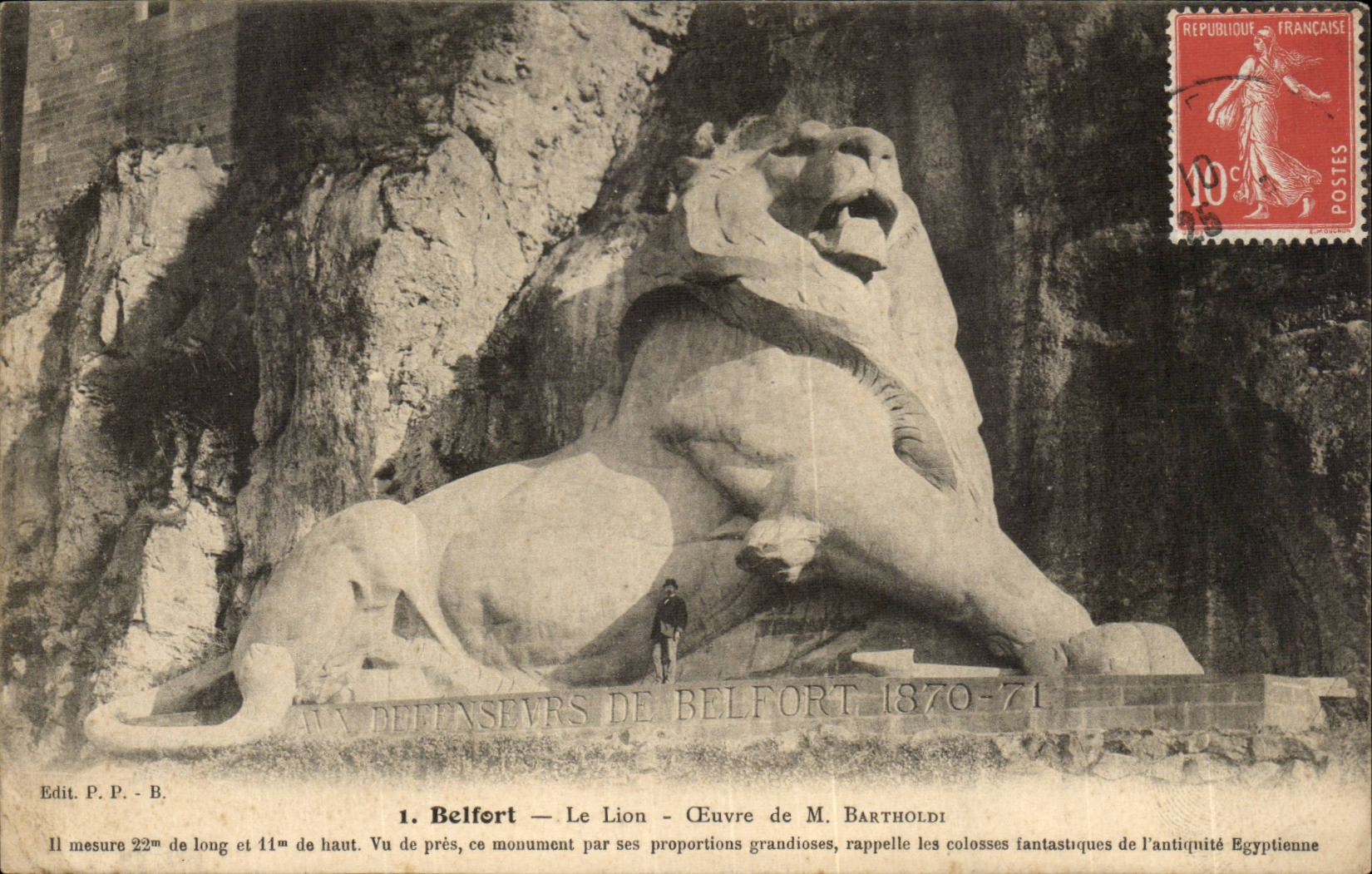 CPA le Belfort Le lion oeuvre de Bartholdi