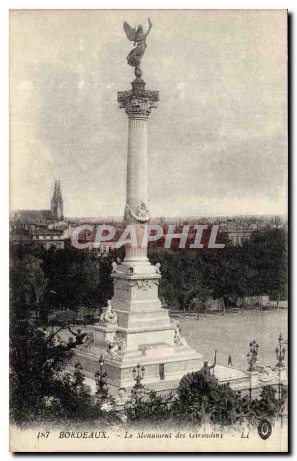 Bordeaux — Le Monument des Girondins — éditeur Lavy Fils & Cie, n° LI