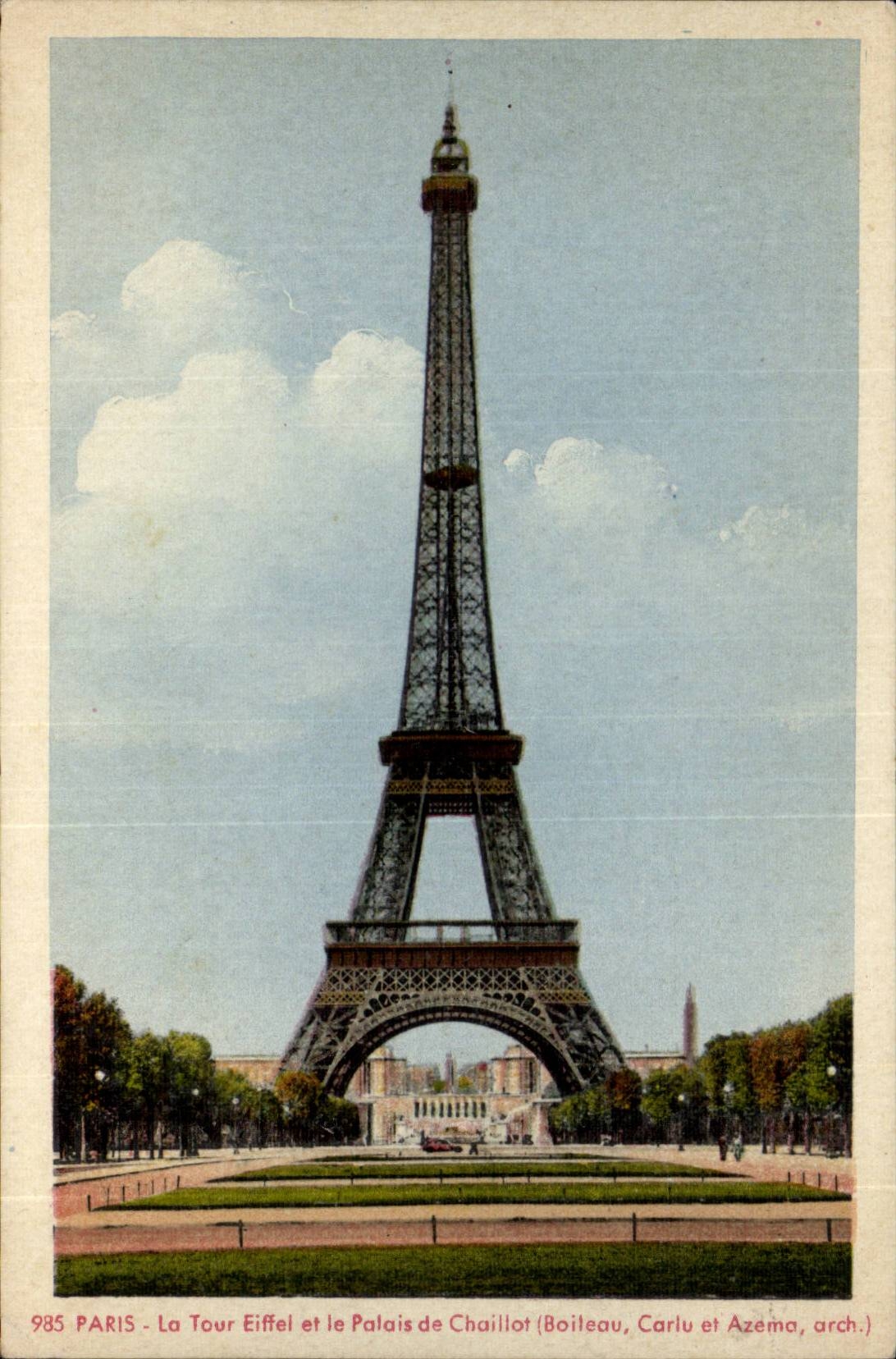 CPA Paris La Tour Eiffel et le palais de Chaillot 