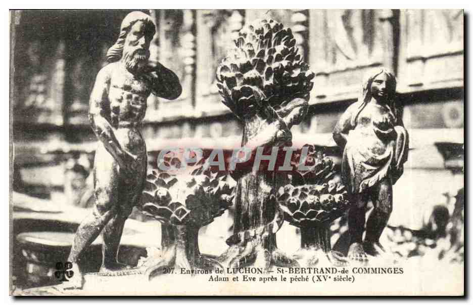 CPA Environs de Luchon St Bertrand de Comminges adam et Eve apres le peche