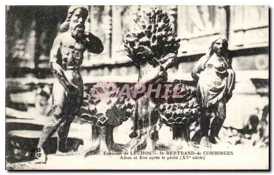 CPA Environs de Luchon St Bertrand de Comminges adam et Eve apres le peche