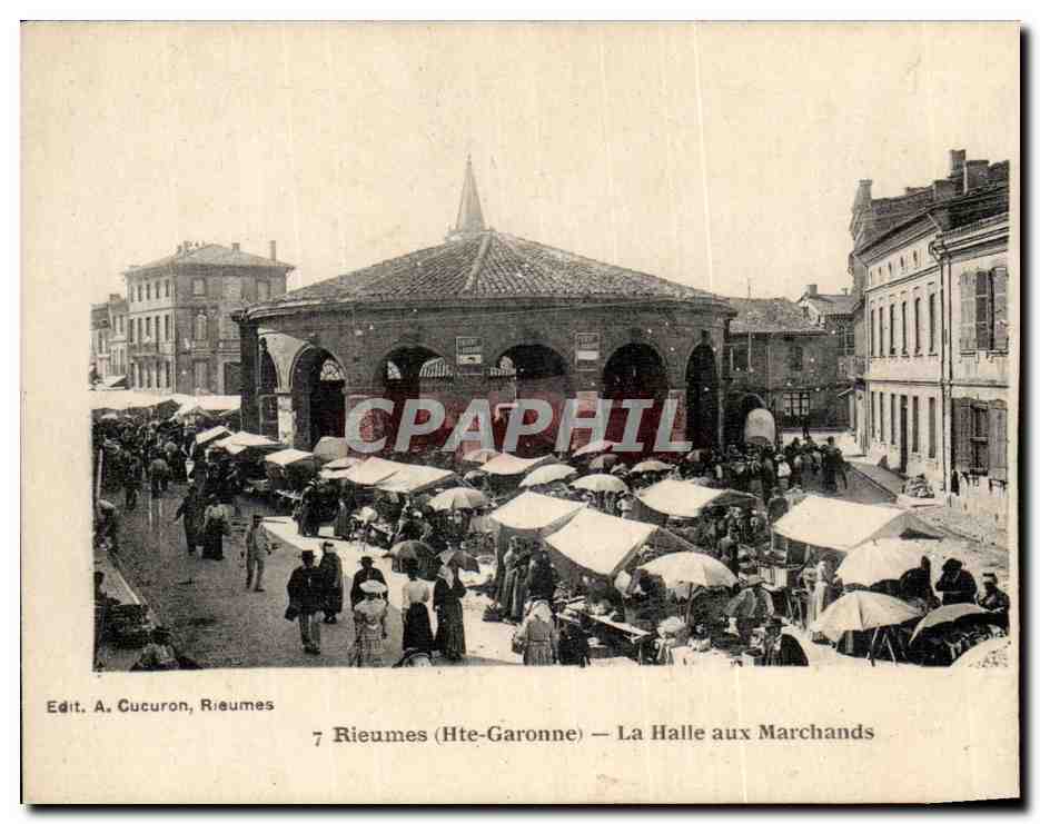 CPA Rieumes La halle aux marchands