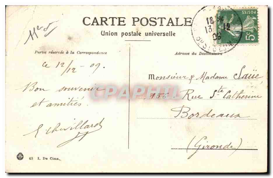 CPA Paris Bastille — Rückseite
