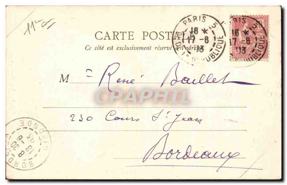 CPA Paris Bastille — Rückseite