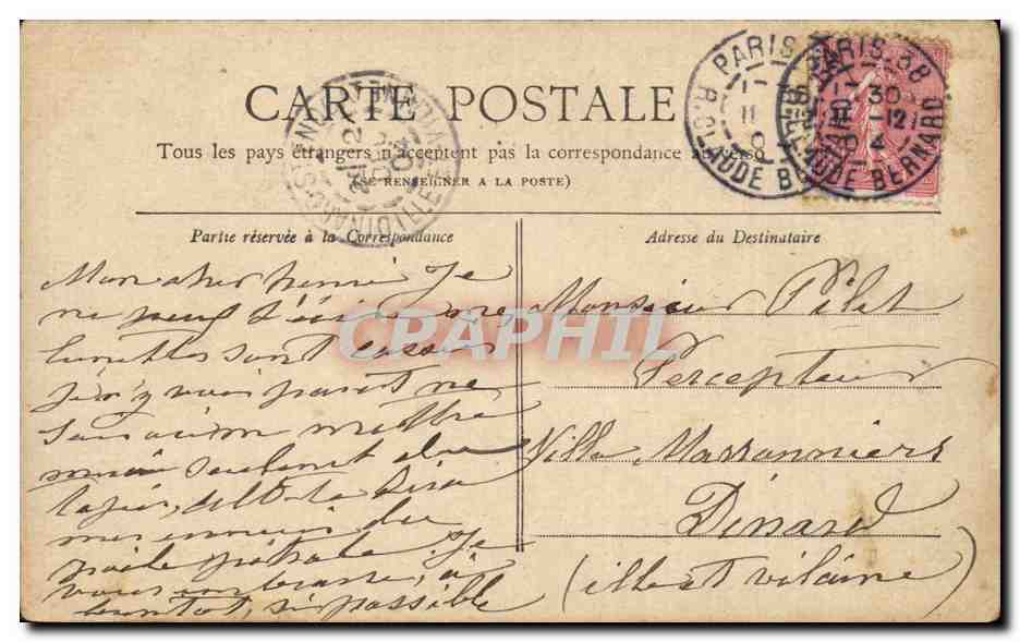 CPA Paris Gare de l'Est — Verso