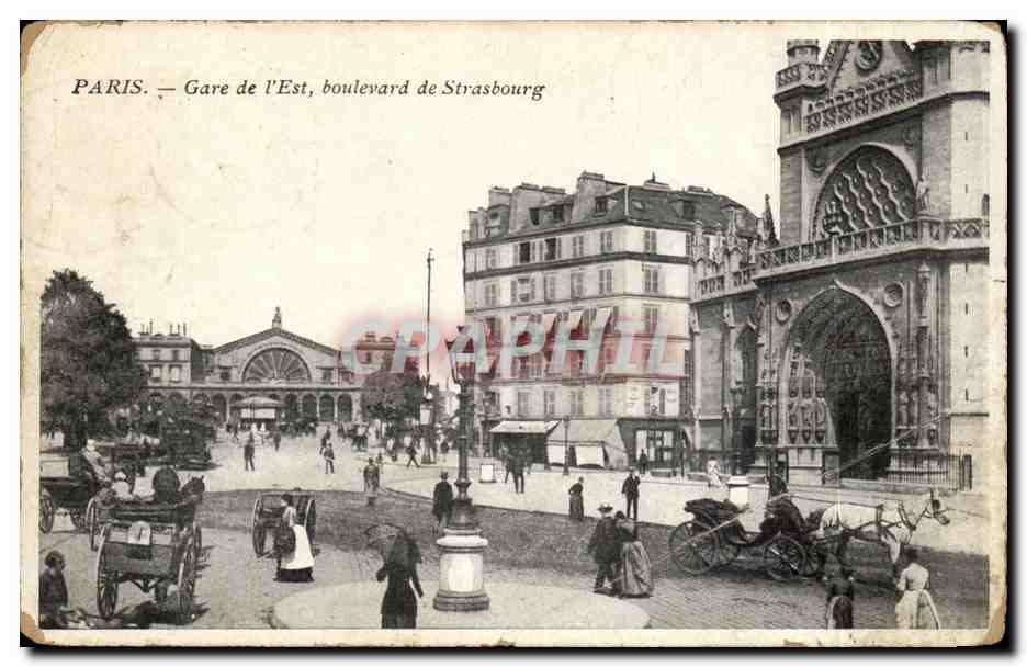 CPA Paris Gare de l'Est Boulevard de Strasbourg