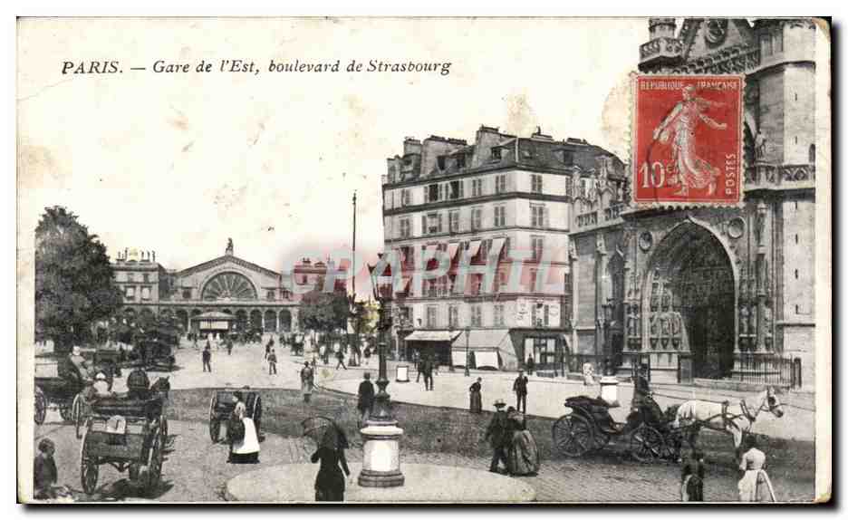 CPA Paris Gare de l'Est Boulevard de Strasbourg