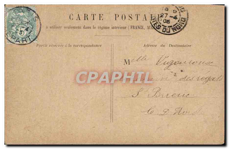 PARIS - Gare Saint-Lazare — vue de l'édifice avec horloge et circulation — éditeur non identifié — Verso