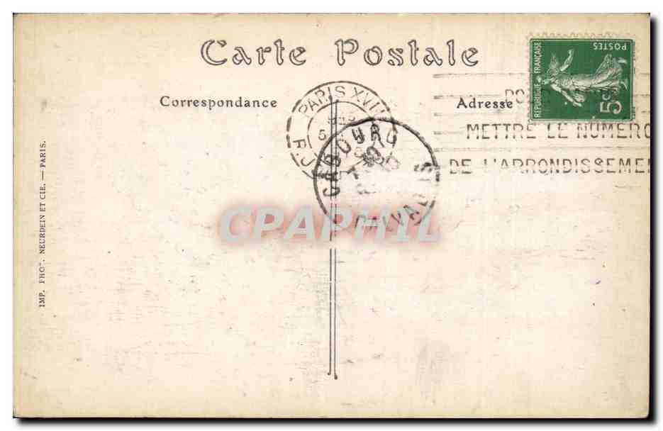 CPA Paris le palais de justice — Verso