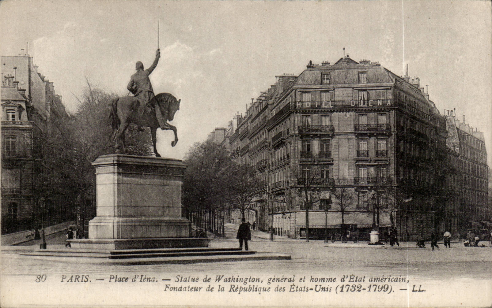 CPA Paris Place d'iena Statue de Washington Fondateur de la republique des Etats Unis 1782 1799 