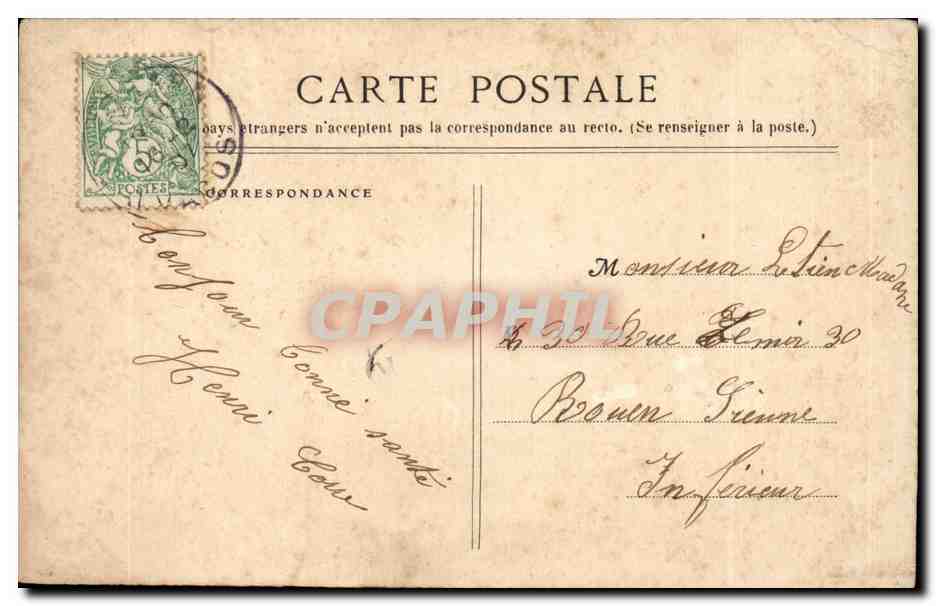 CPA FAntaisie Hirondelle Pensez a qui vous aime — Rückseite