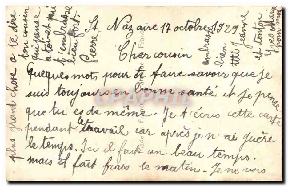 CPA FAntaisie Femme — Rückseite
