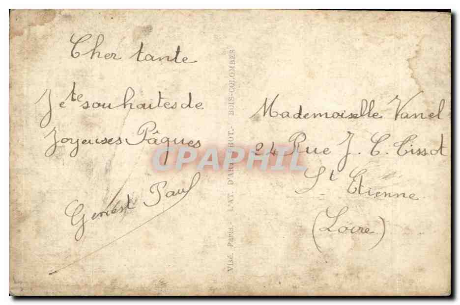 CPA FAntaisie Enfant Garcon Joyeuses Paques — Rückseite