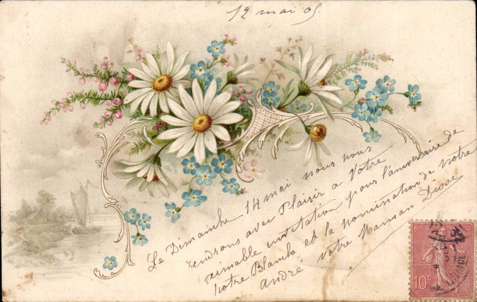 CPA Fantaisie Fleurs 