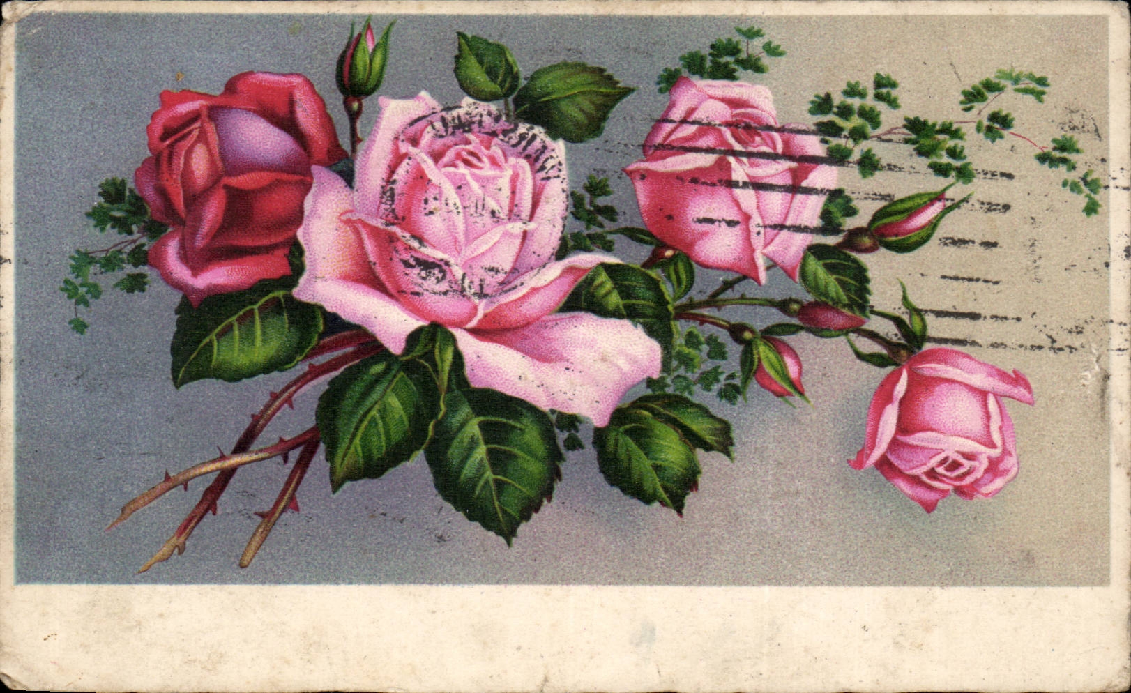 CPA Fantaisie Fleurs Roses
