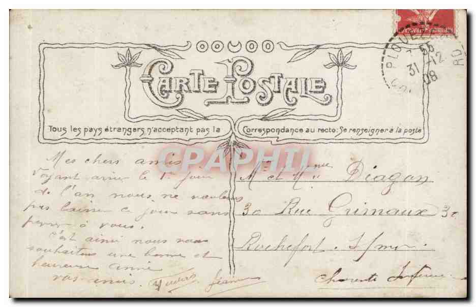 CPA Fantaisie homme 365 jours de bonheur — Verso