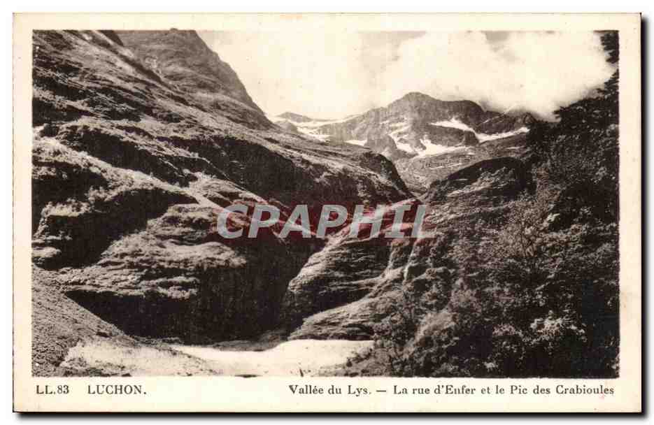 Vallée du Lys — La rue d'Enfer et le Pic des Crabioules — Luchon, LL.83