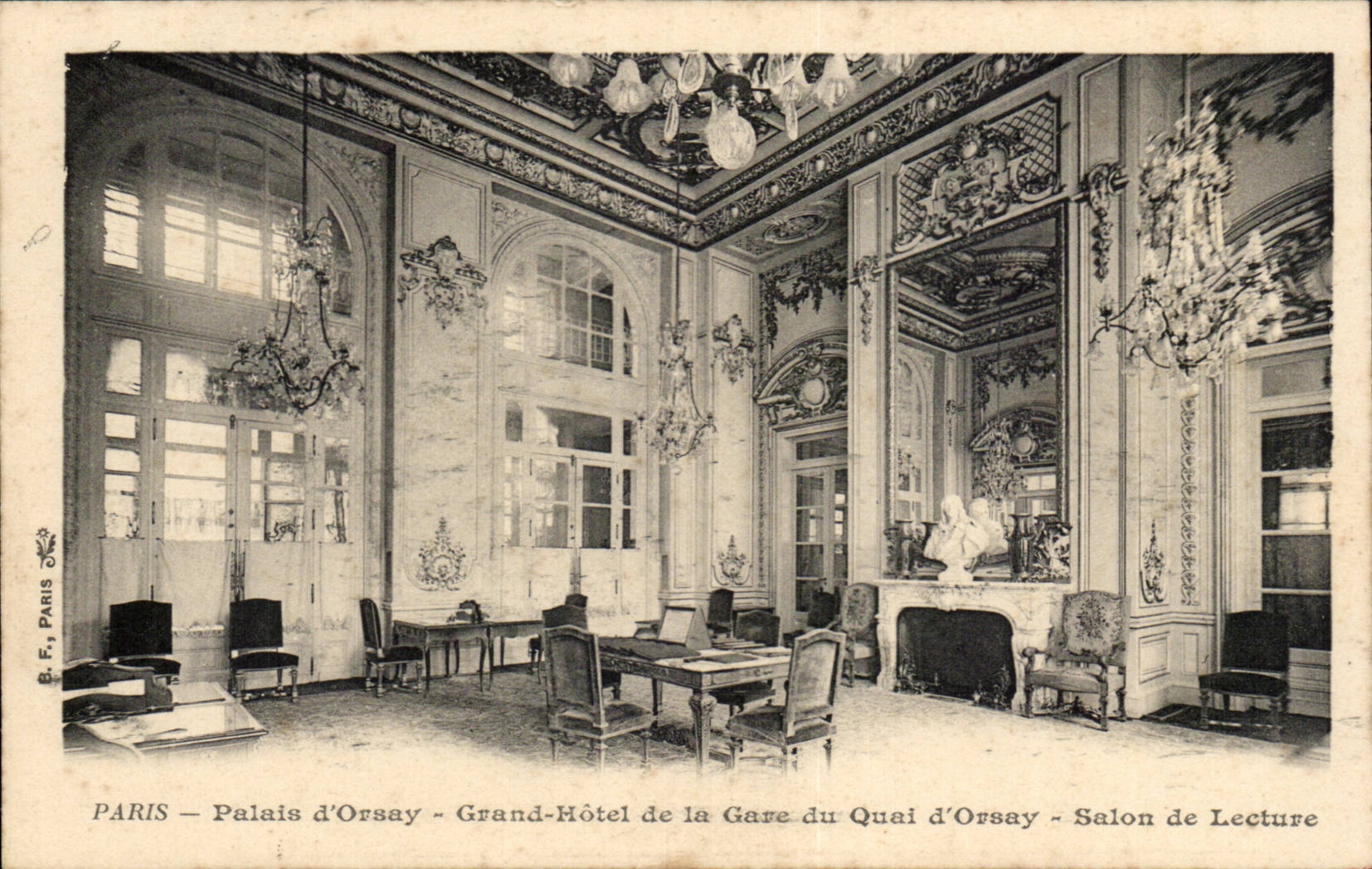 CPA paris Palais d'orsay Grand hotel de la gare du quai d'Orsay Salon de lecture
