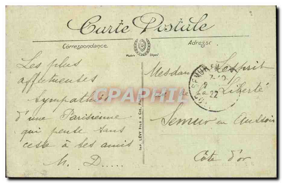 Paris CPA Avenue du Bois de Boulogne — Rückseite