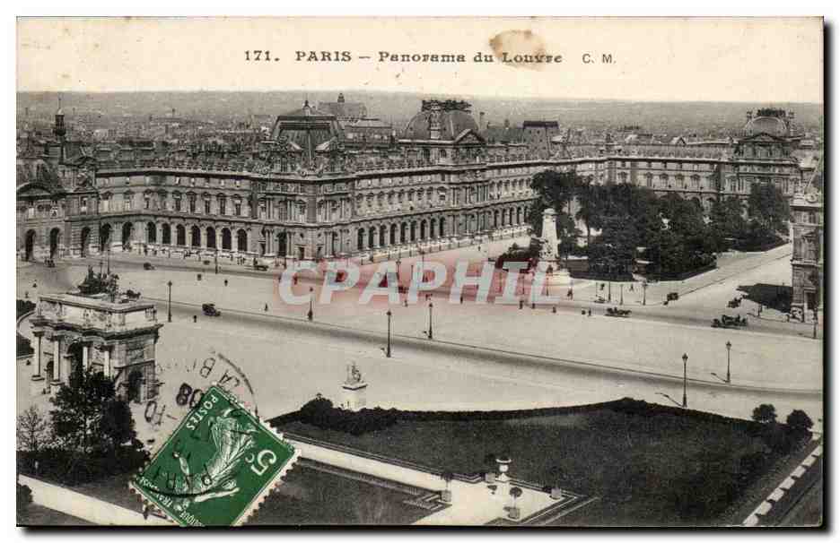 Paris CPA Panorama du Louvre