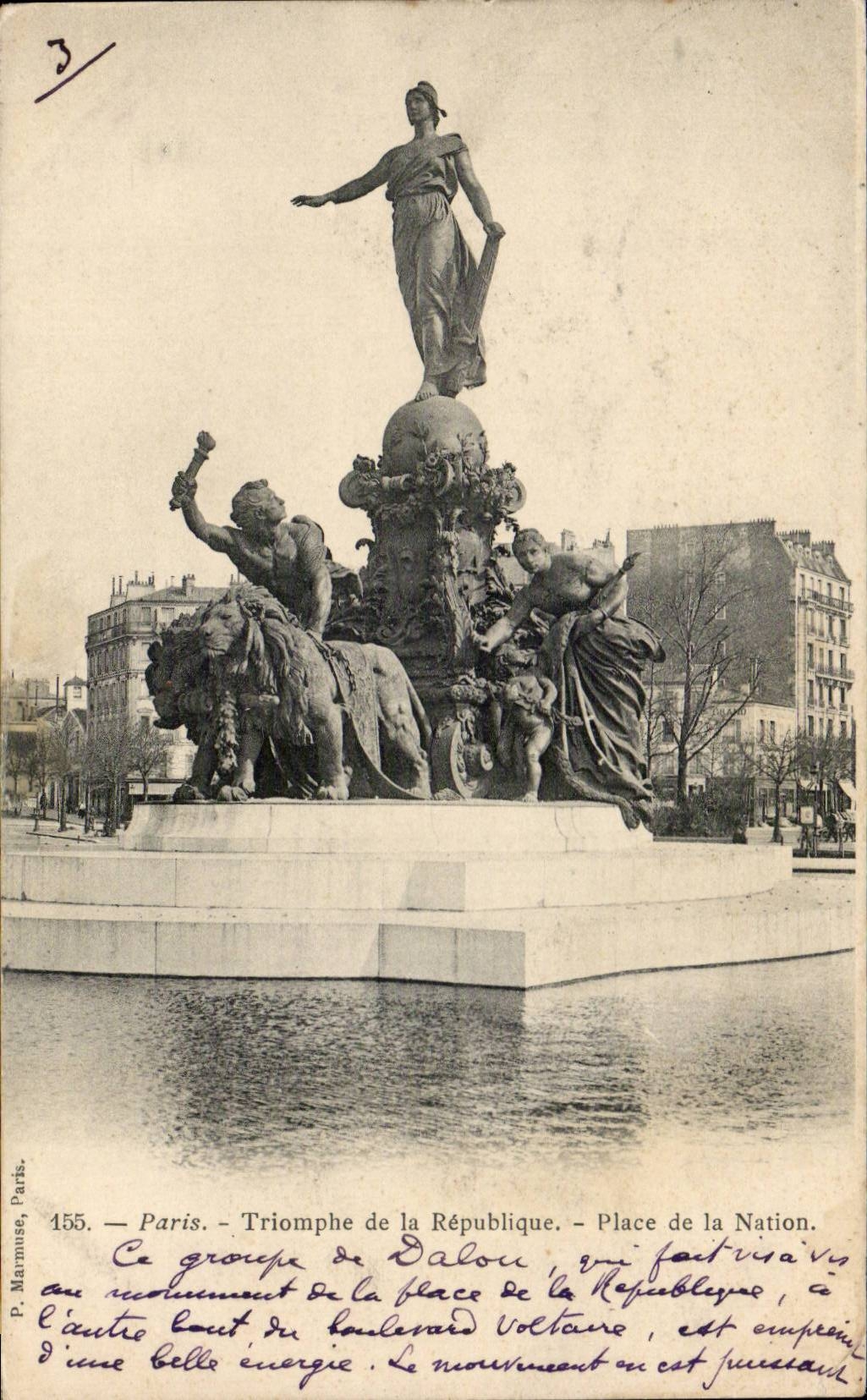 Paris CPA TRiomphe de la Republique Phare de la Nation