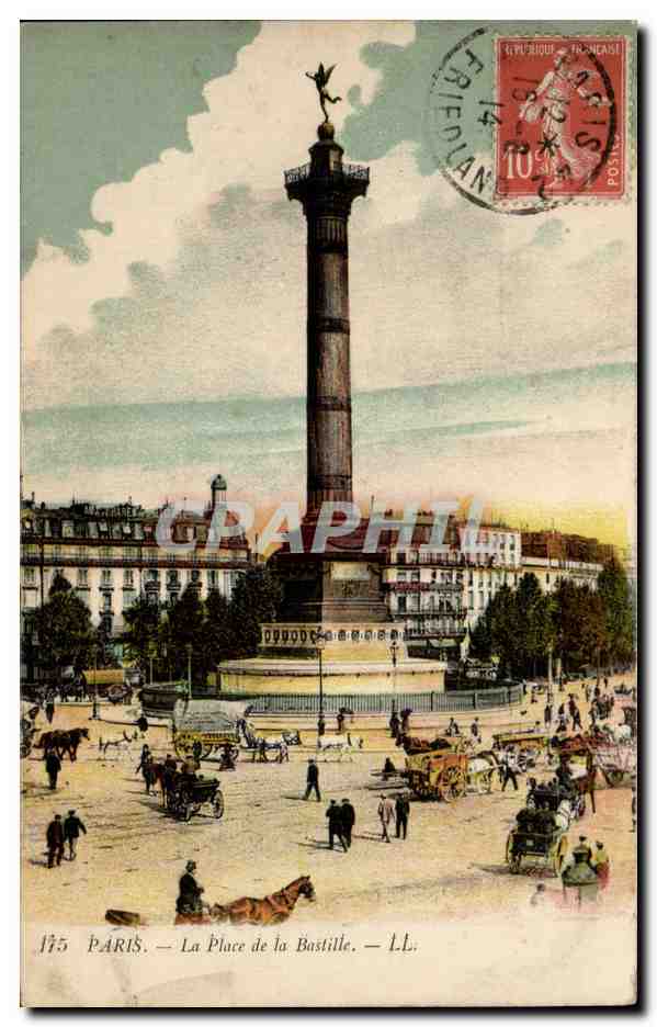 Paris CPA La place de la Bastille