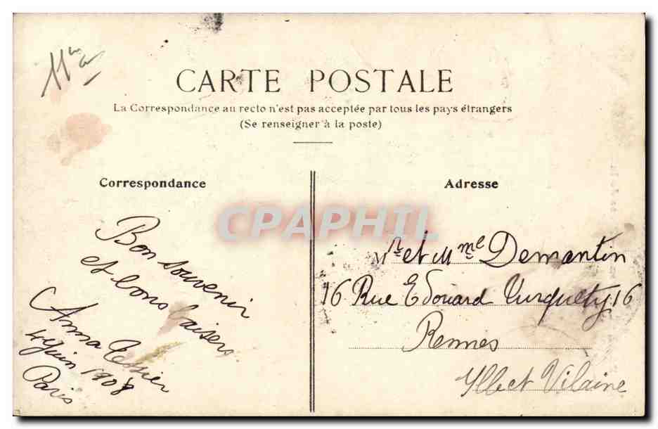 Paris CPA Place de la Republique — Rückseite