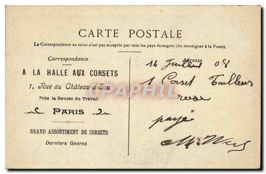 CPA Fantaisie Jeune fille et landau — Verso