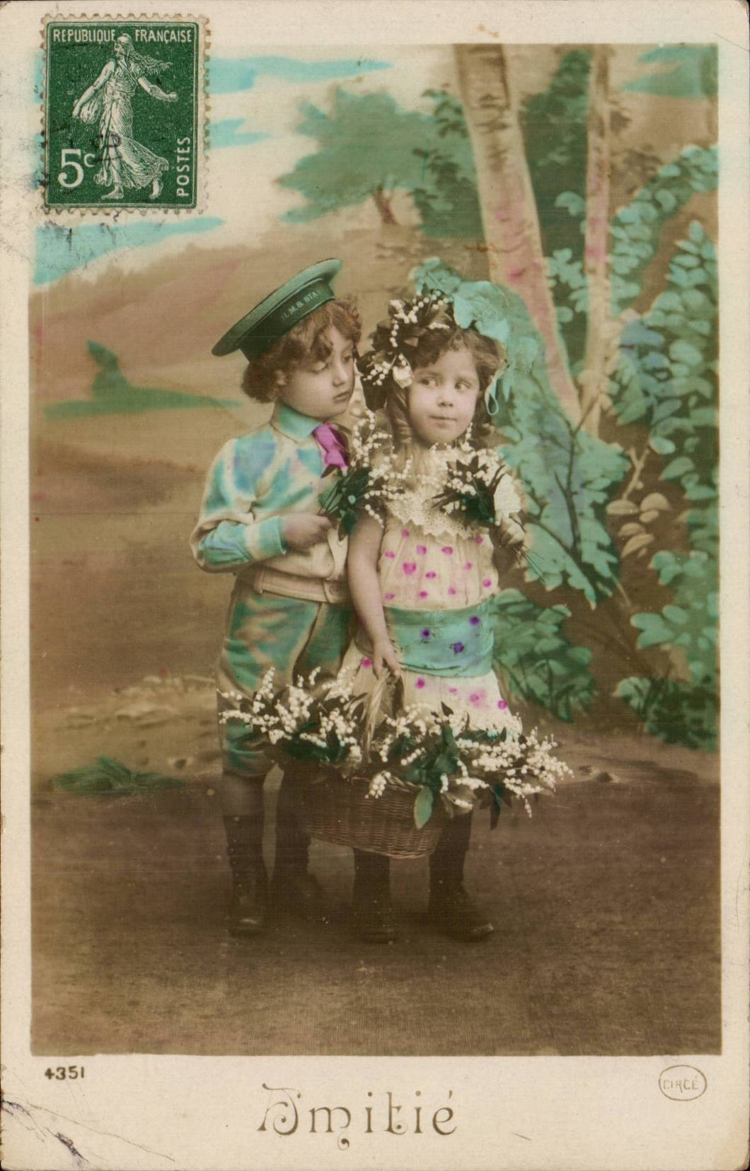 CPA Fantaisie Enfants Amitie