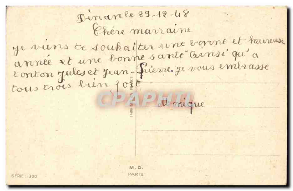 CPM Fantaisie Enfant Bonne Annee Bonhomme de neige — Verso