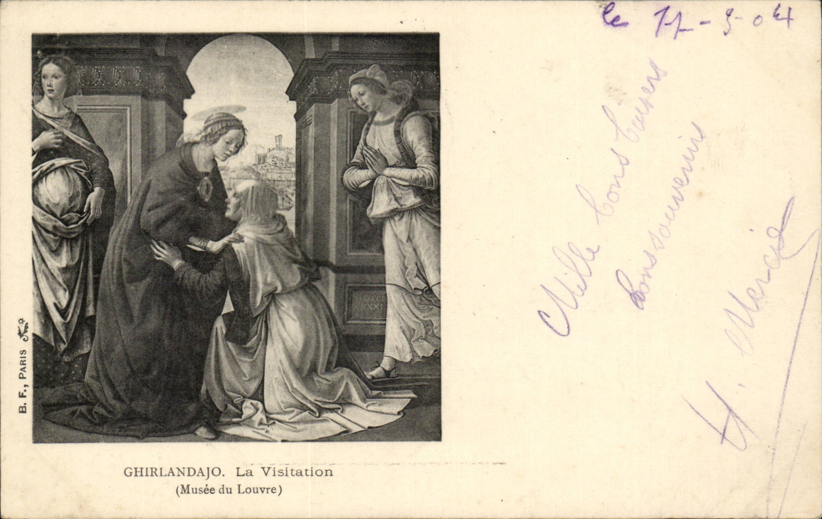 CPA Fantaisie Ghirlandajo La visitation Musee du Louvre