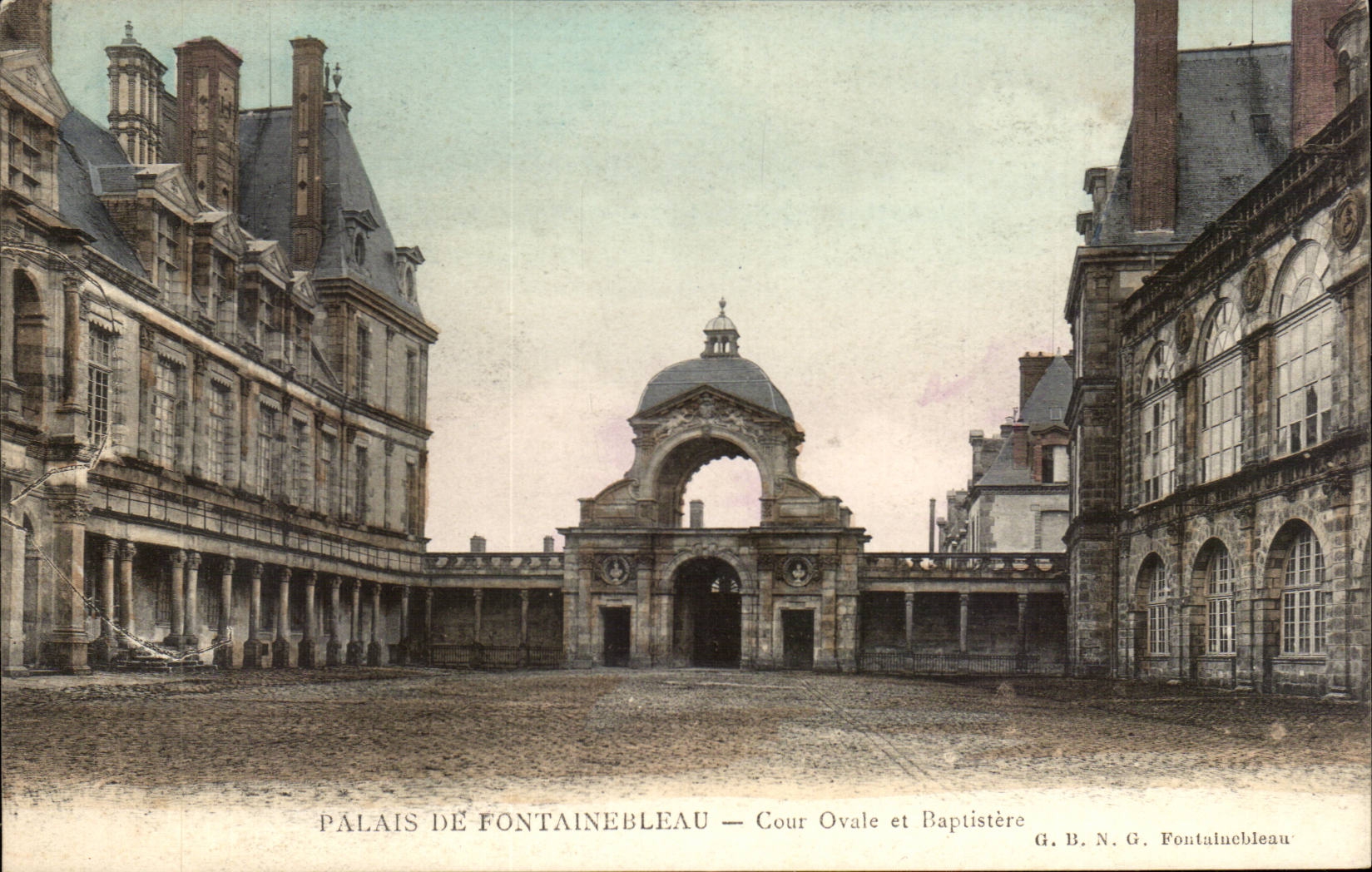 Palacio de Fontainebleau — Paseo Ovalado y Baptisterio — G. B. N. G. Fontainebleau