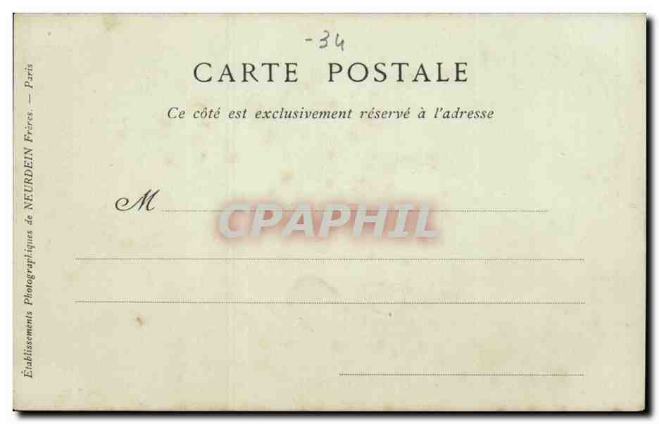 Montpellier CPA La place de la Comedie — Rückseite