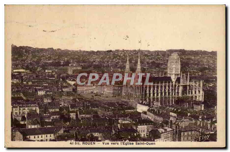 CPA Rouen Eglise Vue vers l'eglise Saint ouen