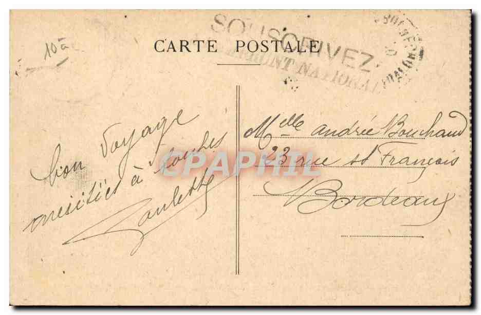 Paris CPA Le boulevard et la porte Saint Martin  — Verso