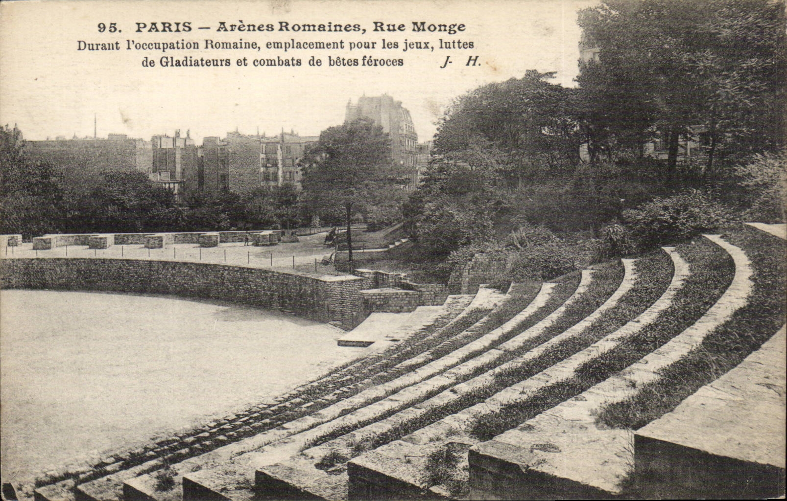 Paris CPA Arenes militaires Rue Monge