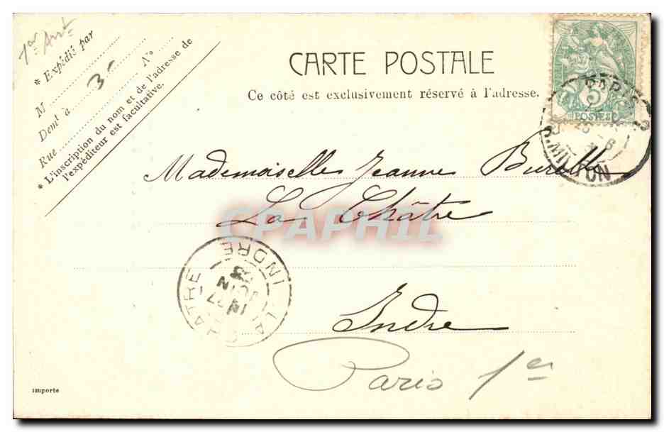 Paris CPA Rue des Pyramides et la statue de Jeanne d'Arc — Rückseite