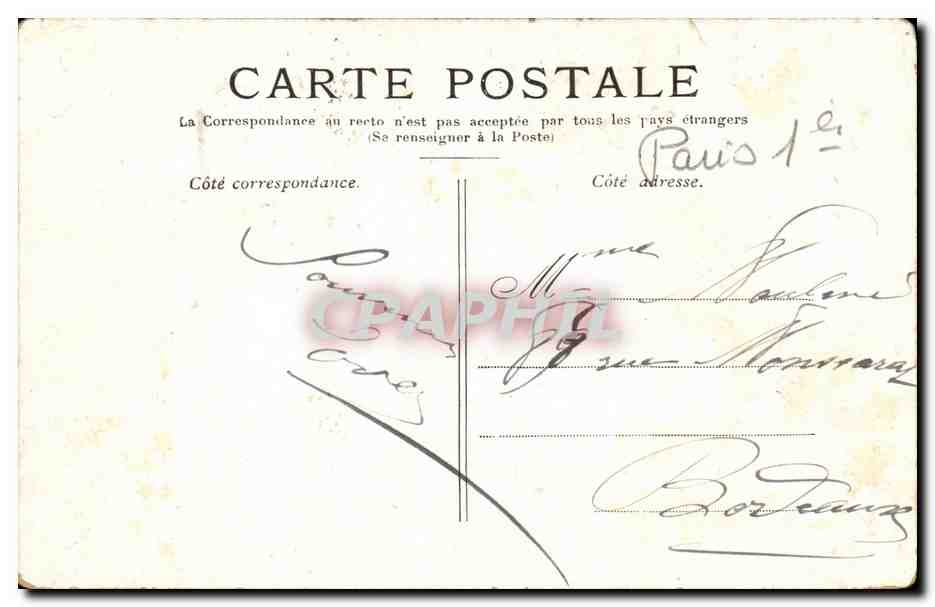 Paris CPA Le Chatelet — Rückseite